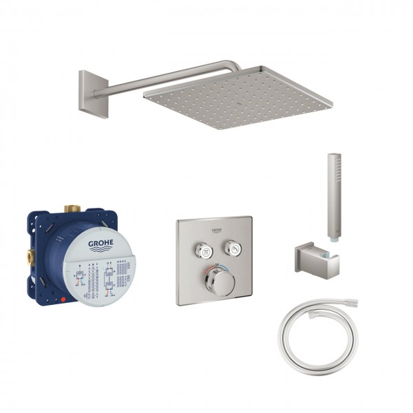Duschsystem Grohe COLOR101 Grohtherm SmartControl mit Kopfbrause 310 supersteel