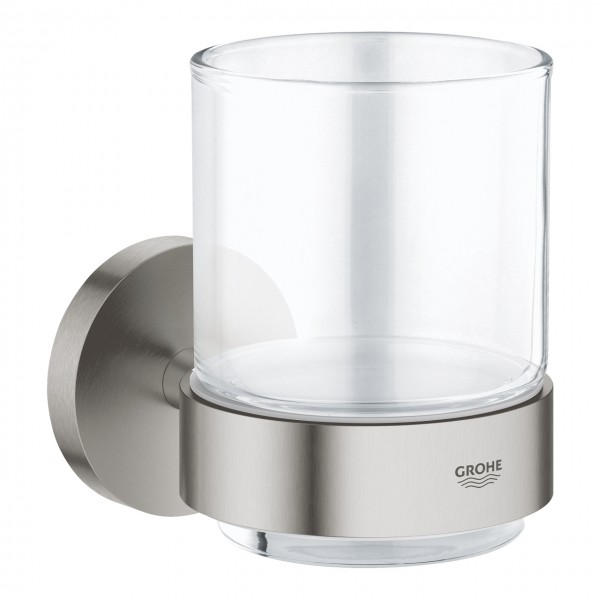 Grohe Essentials Mundglas mit Halter, Ausführung supersteel - 40447DC1