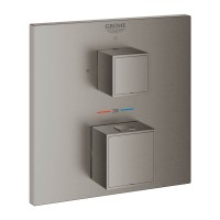 Grohe Grohtherm Cube Thermostatmischer für Dusche mit 1 Abgang, hard graphite gebürstet - 24153AL0