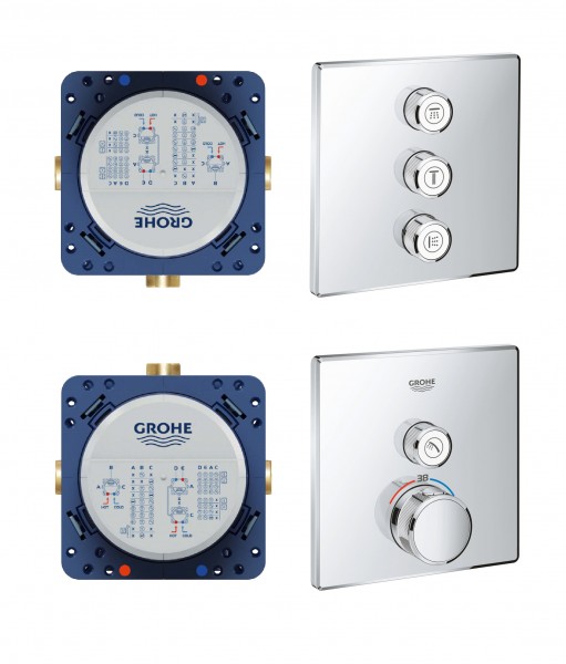 Thermostatmischer-Set Grohe Grohtherm SmartControl für Dusche mit 4 Verbrauchern CUBE404