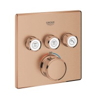 Thermostatmischer Grohtherm SmartControl mit 3 Absperrventilen, rosegold gebürstet - 29126DL0